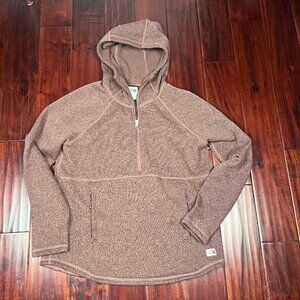 The North Face Crescent Hooded Pullover Knit Fleece Dusty Rose Woman Large